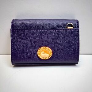 DOONEY & BOURKE Purple Leather Pouch / Wallet with Red Fabric Interior